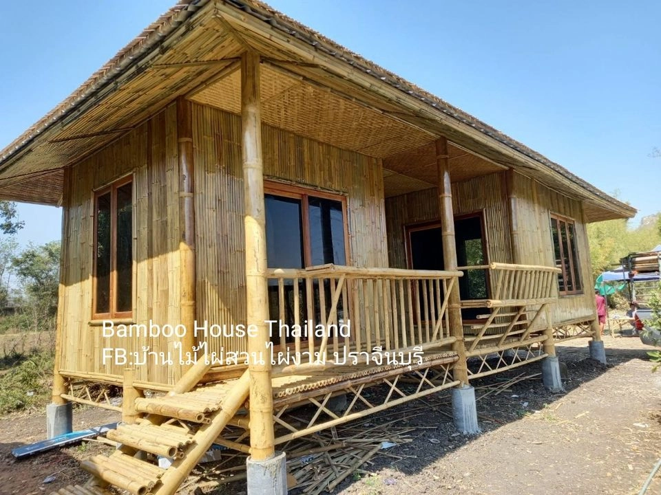 บ้านไม้ไผ่ทรงปั้นหยา 4x9ม
